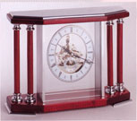 Four Column Mantle Clock Oval Skeleton Dial